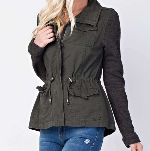 LAST 1!🍁Green Gray Anorak Utility Jacket - Picture 3 of 7